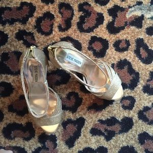 Steve Madden Gold Glitter Heels