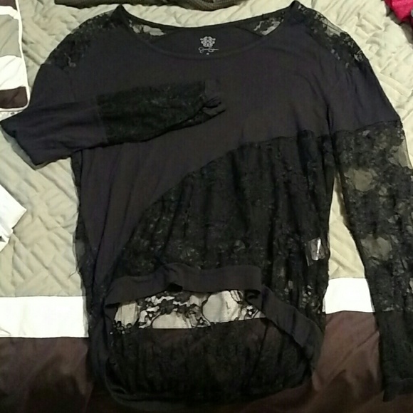 Black half lace Jessica Simpson top