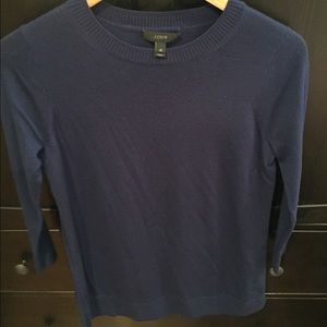 Blue Jcrew tunic sweater.