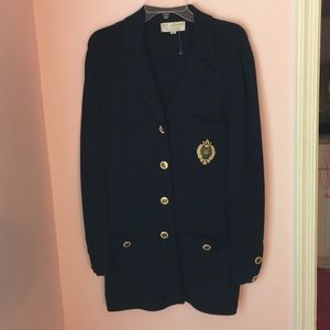 Long navy knit  jacket