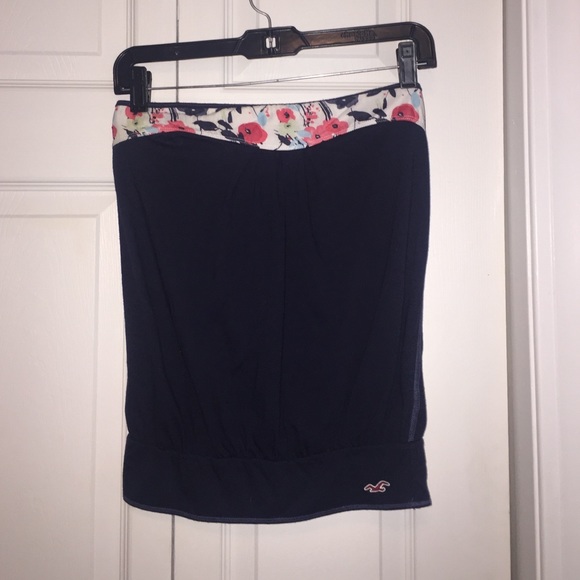 Strapless floral detail top