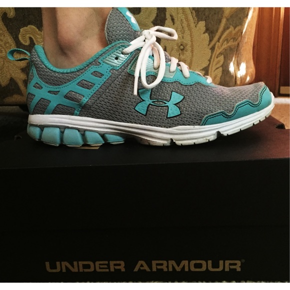 UNDER ARMOUR Tiffany Blue + Grey Athletic Shoes