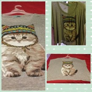 Hipster kitty crop top - plus size beauties