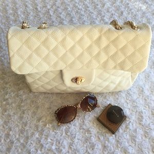 White Quilted Handbag