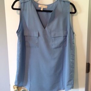 Sleeveless baby blue Monteau  blouse