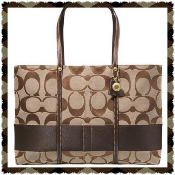Coach Signature Stripe Multi-function Tote - Picture 1 of 4