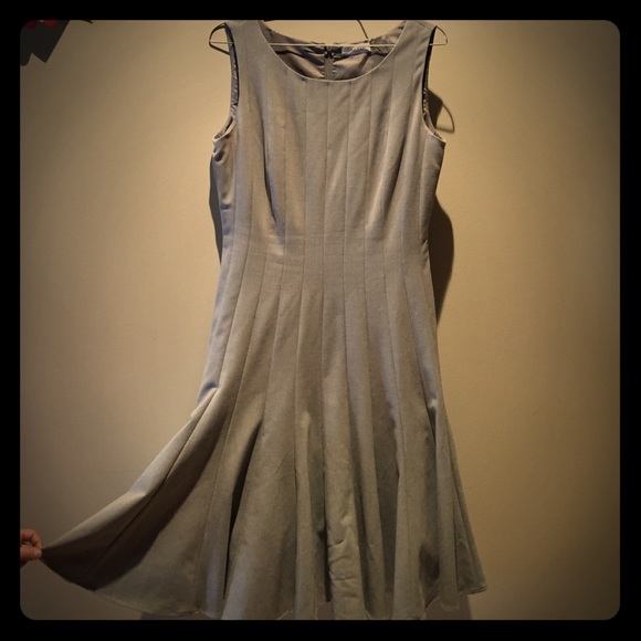 CALVIN KLEIN Slate Grey Dress wFull Skirt Size 6