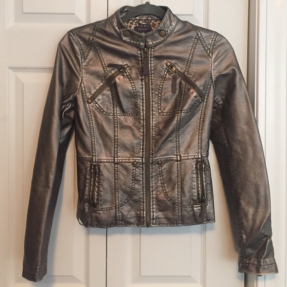 Metallic leather jacket