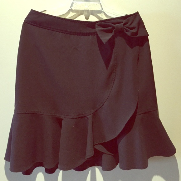 Flirty Black Skirt with Bow