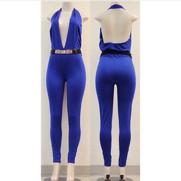 Hot sexy blue jumpsuit.