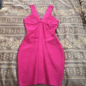 Hot pink bodycon dress