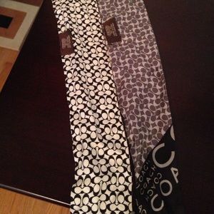 2 Coach skinny scarfs! Authentic, take both w/ you