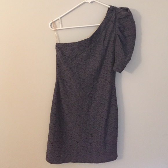 Grey lace one shoulder dress - Picture 1 of 2