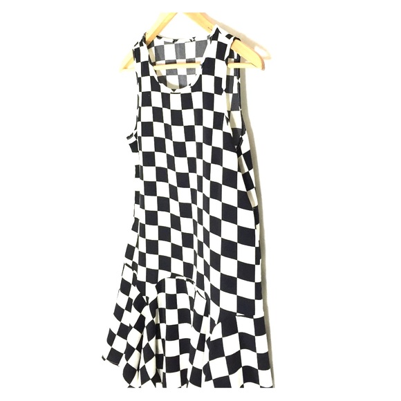 checkered shift dress