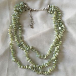 Tiered Green Stone Necklace