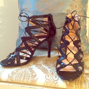 Gorgeous and Sexy Black TTS 3" Lace up Heels.