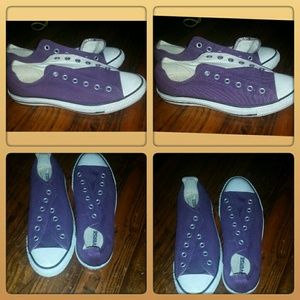 Purple Low Top Converse Shoes