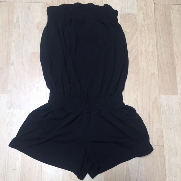 Black strapless romper size small