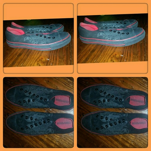 RED BLACK, CONVERSE SHOES
