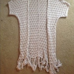 Long Crochet Cardigan With Fringe