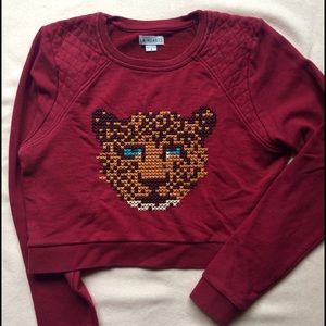 Long sleeve burgundy sweatshirt, size S.