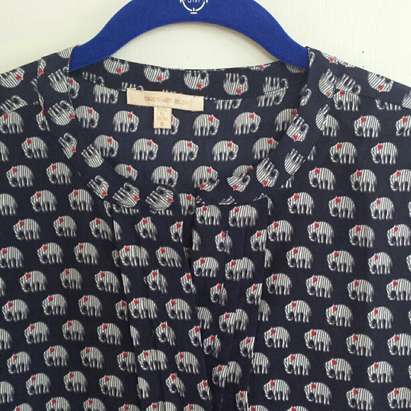 Skies Are Blue Tops - Elephant print blouse Skies Are Blue Tops - Elephant print blouse