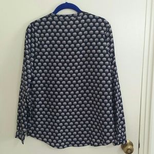 Skies Are Blue Tops - Elephant print blouse Skies Are Blue Tops - Elephant print blouse