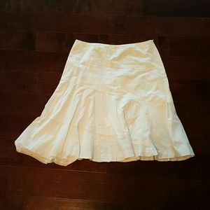 Knee length, off-white flare skirt