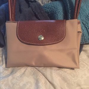Long champ in beige medium tote