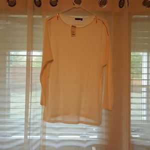 Off-white, long sleeved shirt