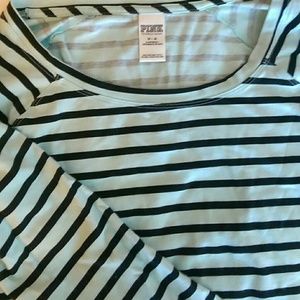 Victoria's Secret Pink Striped Long Sleeve Shirt