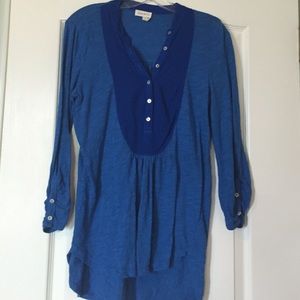 Antropolgies blue long sleeve top.