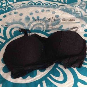 NWT PINK by Victoria Secret black bralette Large