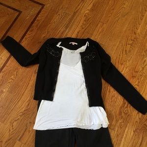 Rebecca Taylor black ornamented cardigan.