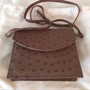 Genuine ostrich small handbag