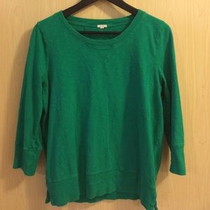 Cropped kelly green lightweight sweatshirt