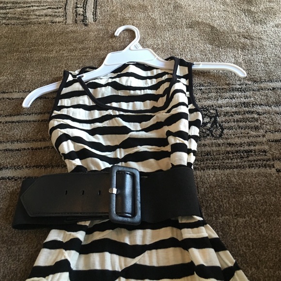 Black and white stripped dress