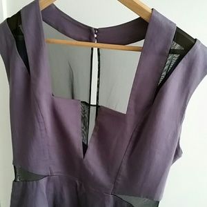 Sexy party dress: grey with black shear cutouts