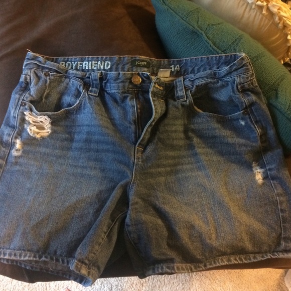 JCREW Boyfriend Shorts, Denim, Size 14.