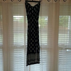 Navy floral print maxi dress