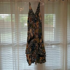 Animal and floral print maxi dress