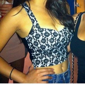 Topshop lace crop top
