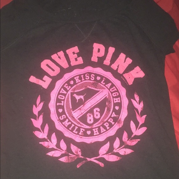 Pink shirt.
