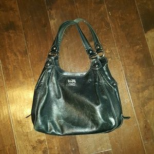 Authentic black leather Coach purse