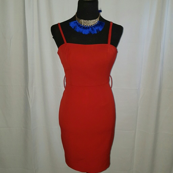 Forever 21 Spaghetti Strap Red Sweetheart Dress - Picture 2 of 8