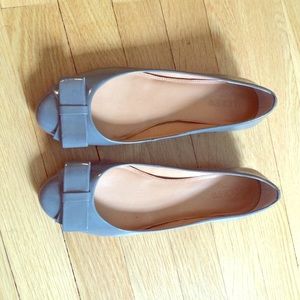 J. Crew Gray Patent Leather Ballet Flats