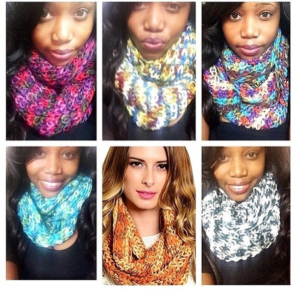 Multicolor infinity scarves