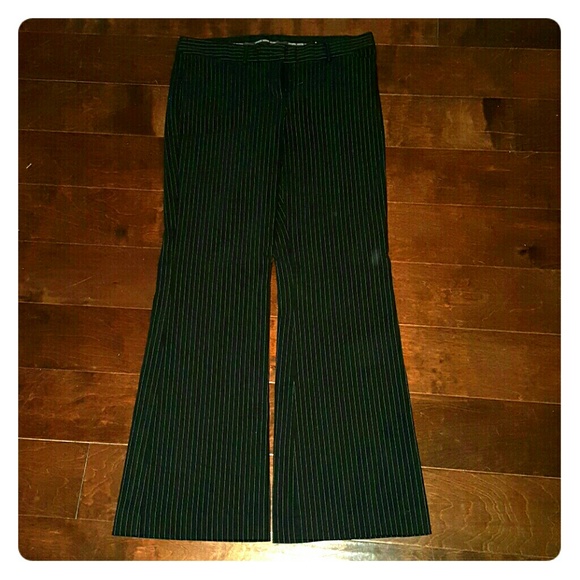 Black and white pinstriped Editor slacks