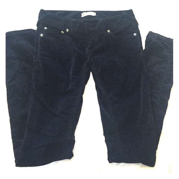 Free people Black velvet skinny pants