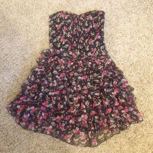 Guess floral strapless dress
